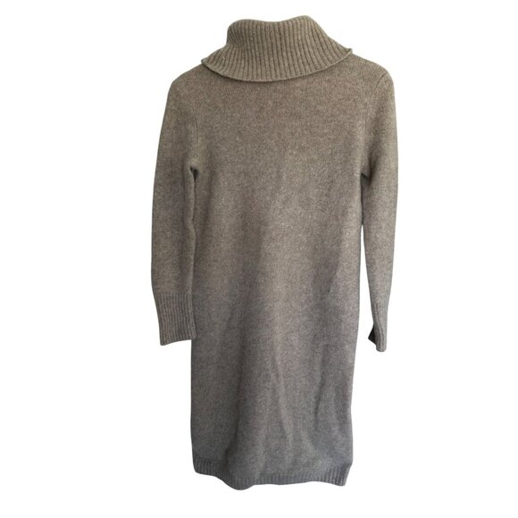 Banana Republic Women's Medium Cashmere Turtleneck Midi Sweater Dress in Tan - Picture 1 of 8